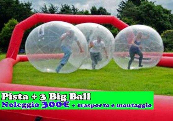 noleggio pista gonfiabile zorb ball